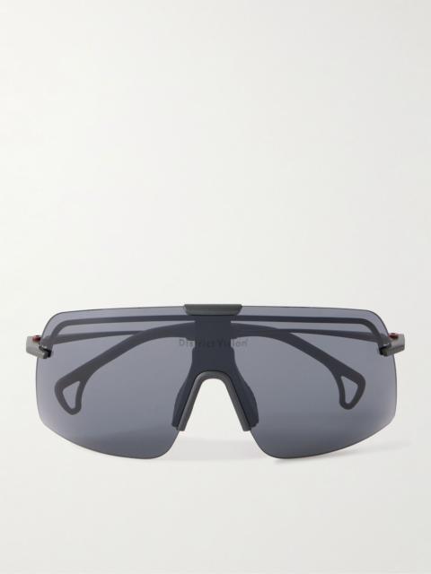 District Vision Yusuke Alpine Blade Shield Aviator-Style Titanium Sunglasses Dark gray