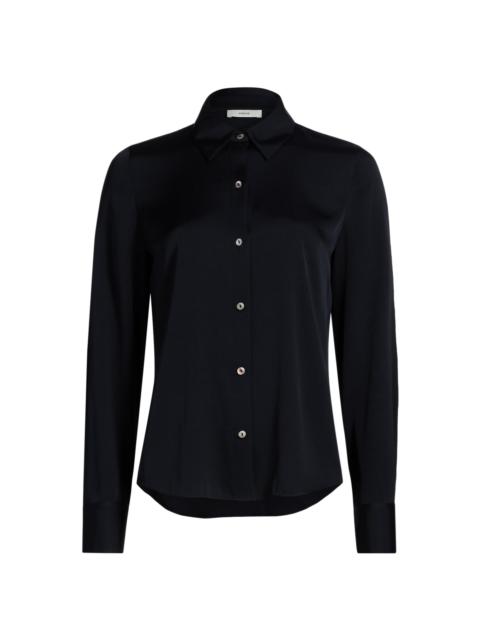 Vince Women's Slim-Fit Classic Shirt - Coastal Blue