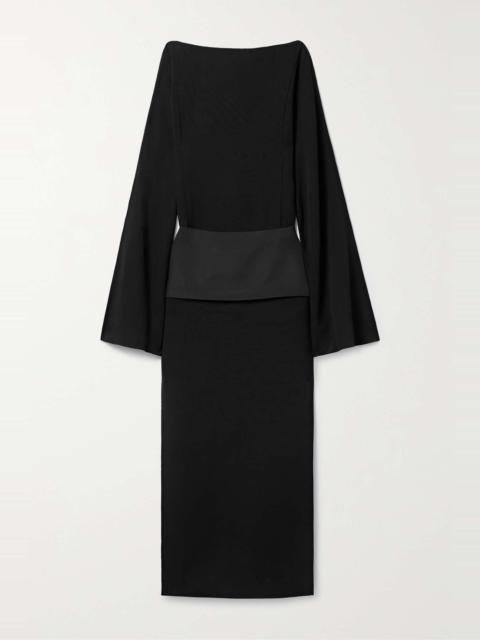 Nanette faille-trimmed crepe maxi dress