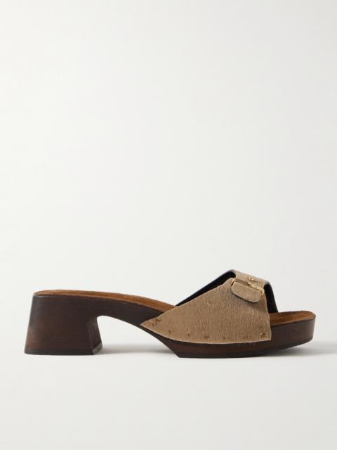 KHAITE Britt Buckled Calf Hair Mules