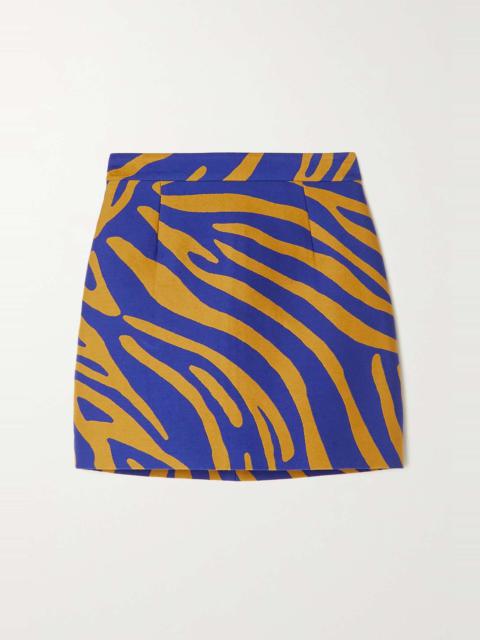 Proenza Schouler Zebra-jacquard cotton and silk-blend mini skirt