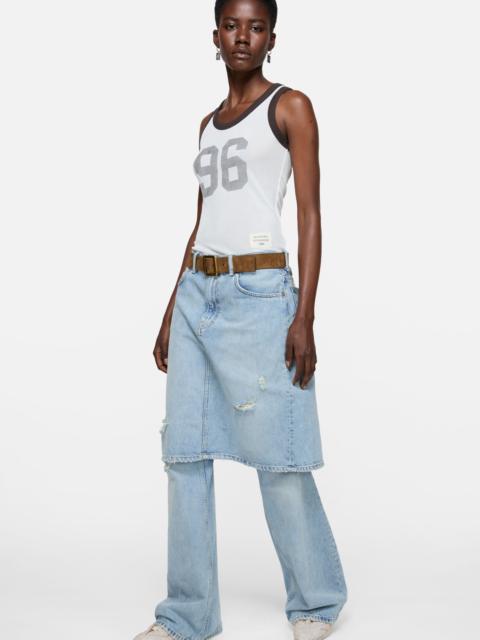 Acne Studios Sheer logo tank top - Brown/white