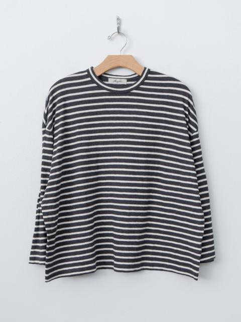 ICHI Antiquités Stripe Pullover Tee - Charcoal/White