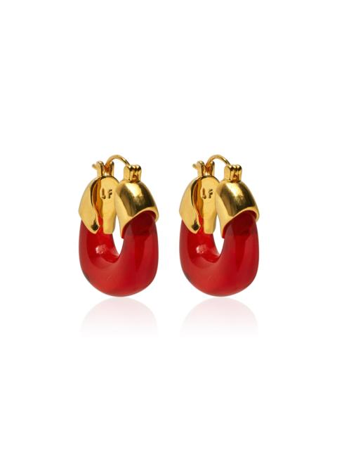 LIZZIE FORTUNATO Mini Organic Hoops In Cherry red