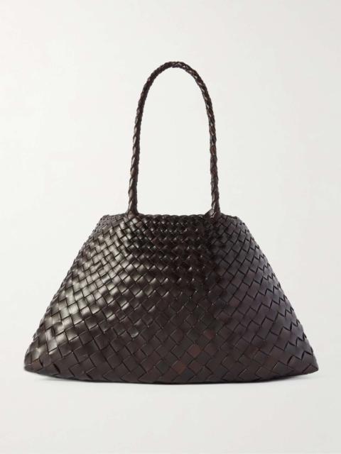 DRAGON DIFFUSION Santa Croce Big woven leather tote Dark brown