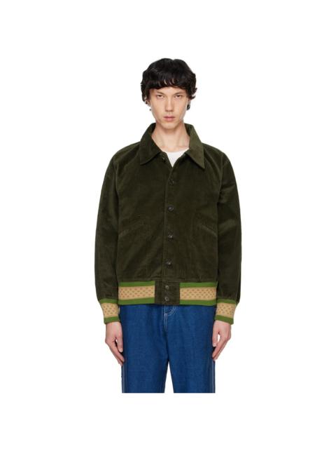 BODE Khaki Peerie Rib Banbury Bomber Jacket