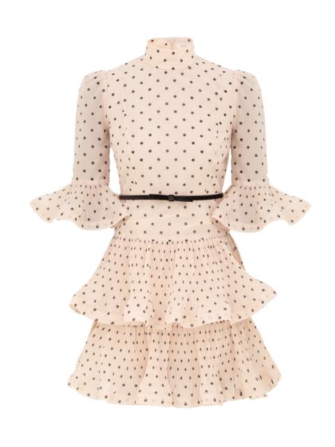 Zimmermann PLEATED SLEEVED MINI DRESS