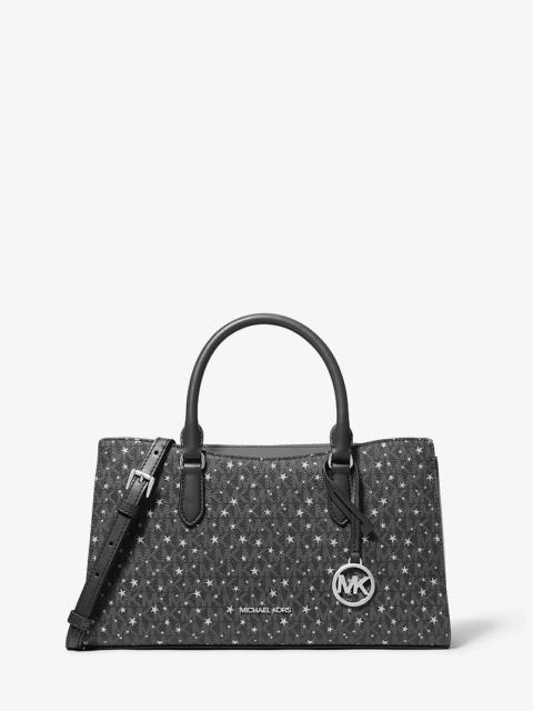 MICHAEL KORS Arden Medium Printed Signature Logo Satchel