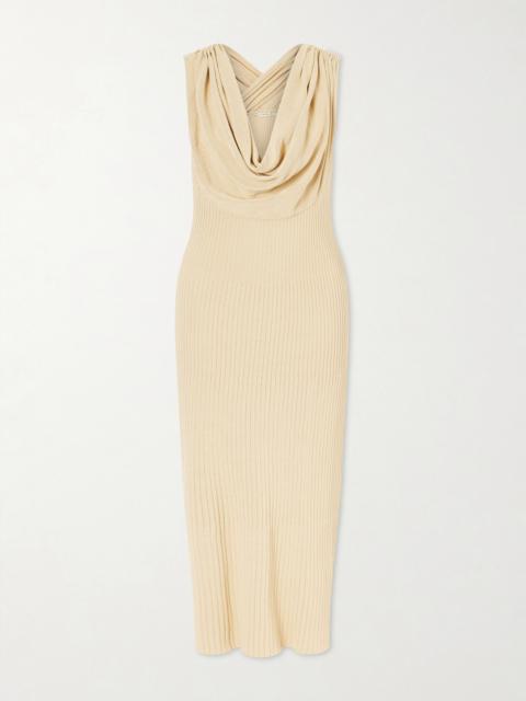 KALLMEYER Ribbed-knit Cotton-blend Midi Dress