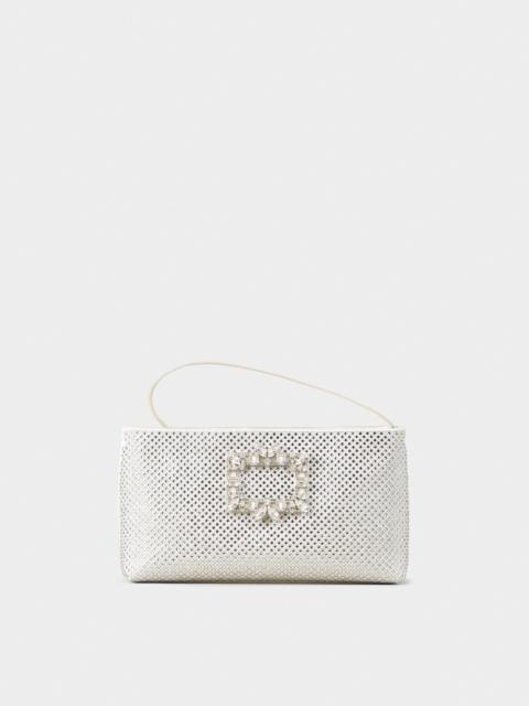 Roger Vivier RV Nightlily Crystal Mesh Mini Bag in Satin