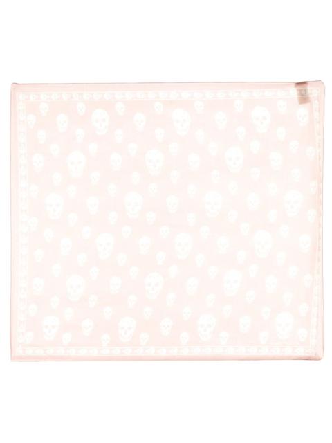 Alexander McQueen Alexander McQueen Hand-Sewn Skull Motif Silk Scarf — Pink