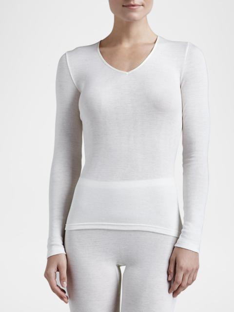 HANRO Wool & Silk Blend V-Neck Top