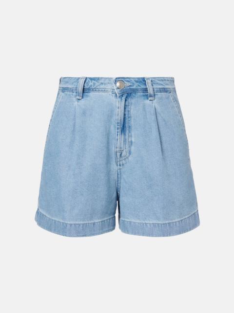 7 For All Mankind Hana pleated denim shorts