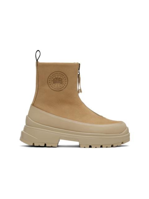 Canada Goose Tan Kya Zip-Up Boots
