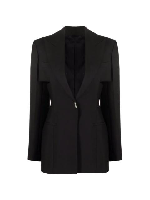 cut-out detail fitted blazer