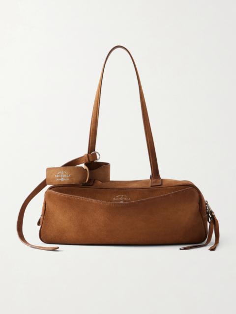 BALENCIAGA Carrie Small Suede Shoulder Bag