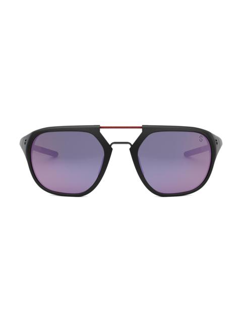 TAG Heuer Men's Line 53MM Pilot Sunglasses - Black Purple Mirror