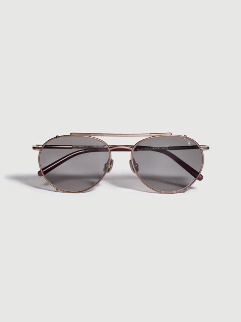 Brunello Cucinelli Round titanium sunglasses with polarized lenses
