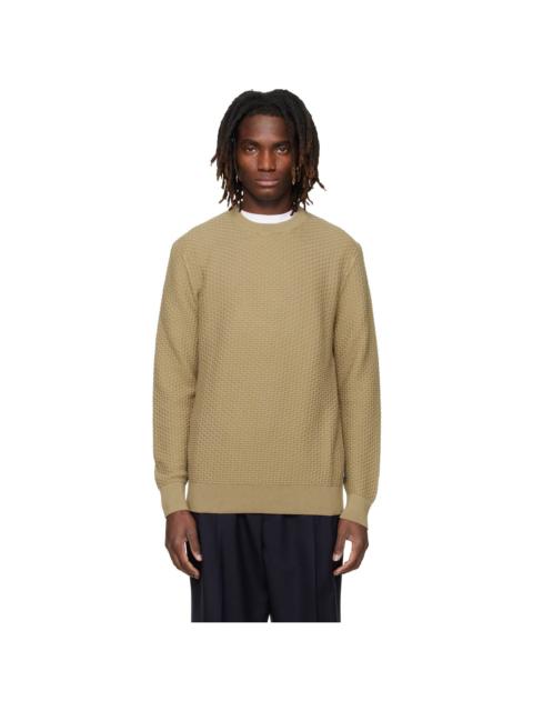 BOSS Beige Cotton Knitted Structure Sweater