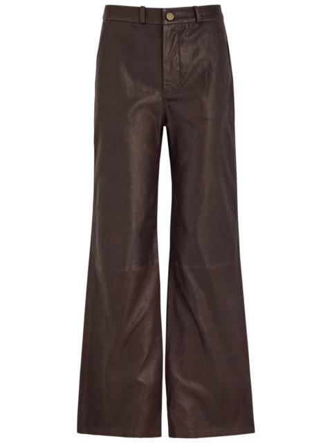 Straight-leg leather trousers