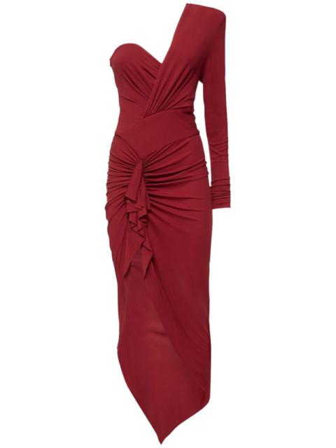 One shoulder viscose jersey midi dress