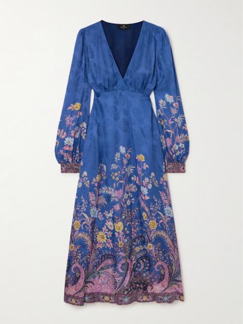 Etro Printed Satin Midi Dress