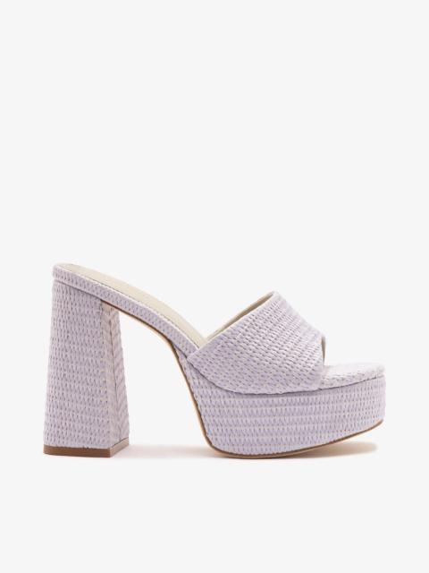 Larroudé Dolly Mule Lilac Raffia