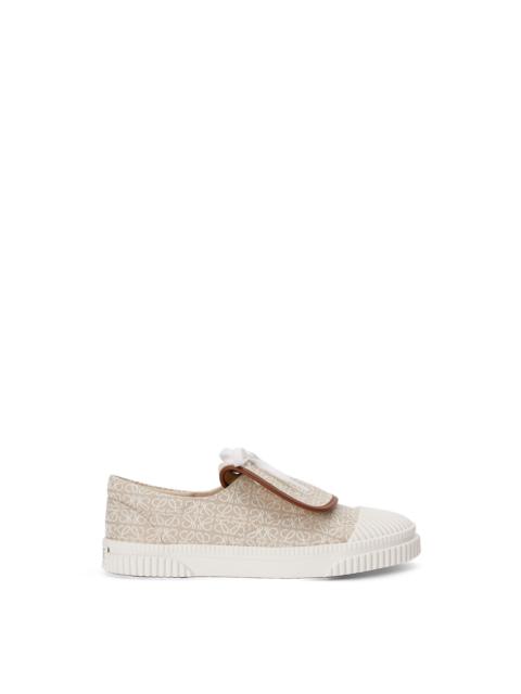 Loewe Anagram flap sneaker in jacquard and calfskin