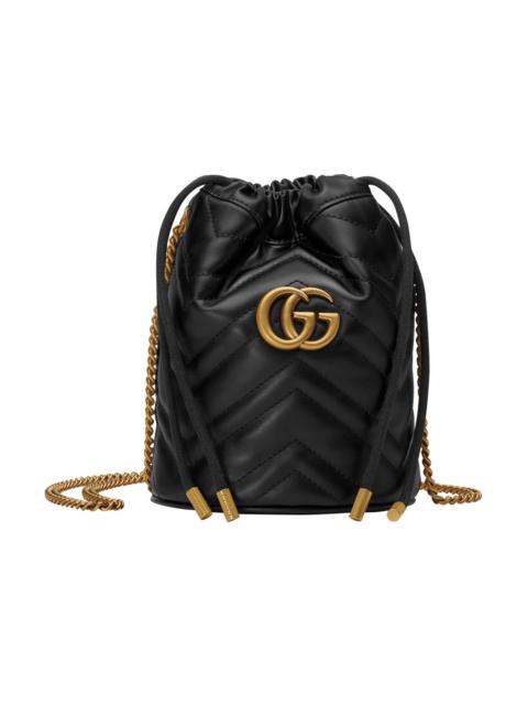 GUCCI Black Gg Marmont Bucket Bag
