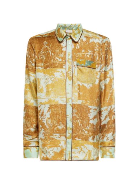 Pierre-Louis Mascia Aloe print long-sleeve shirt