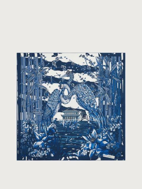FERRAGAMO AIRONI PRINT SILK FOULARD