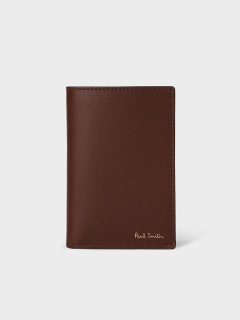 Paul Smith Brown 'Signature Stripe' Interior Credit Card Wallet