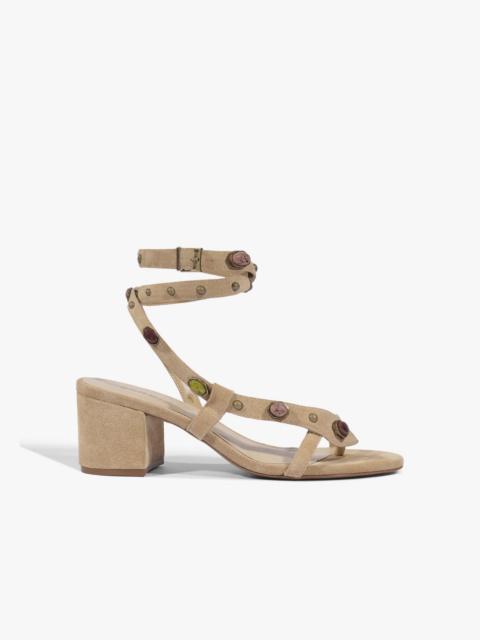 SCHUTZ Cleo Beaded Leather Suede Sandal