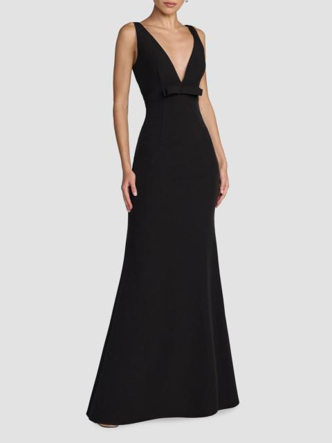 MAC DUGGAL Women's Bow Crepe Sleeveless Mermaid Gown - Black