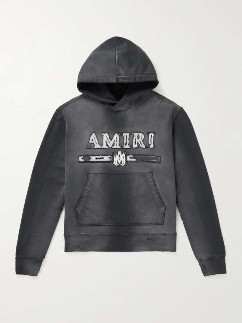 AMIRI Logo-Appliquéd Distressed Cotton-Jersey Hoodie