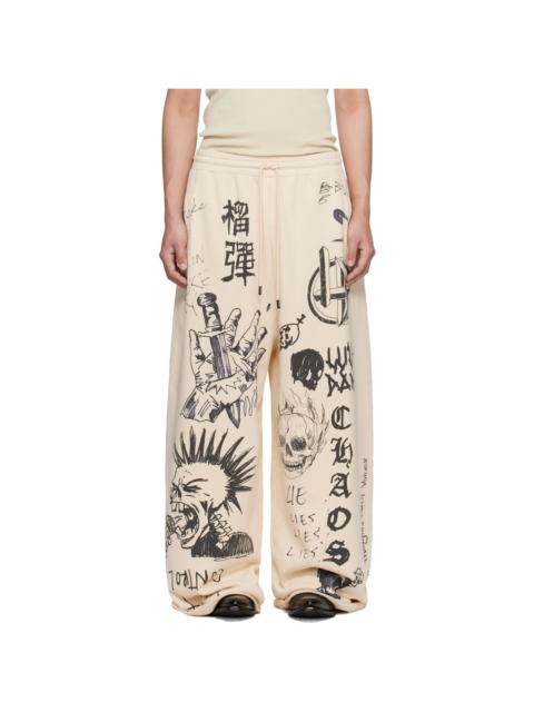 LU'U DAN Off-White Raw-Cut Bontan Sweatpants