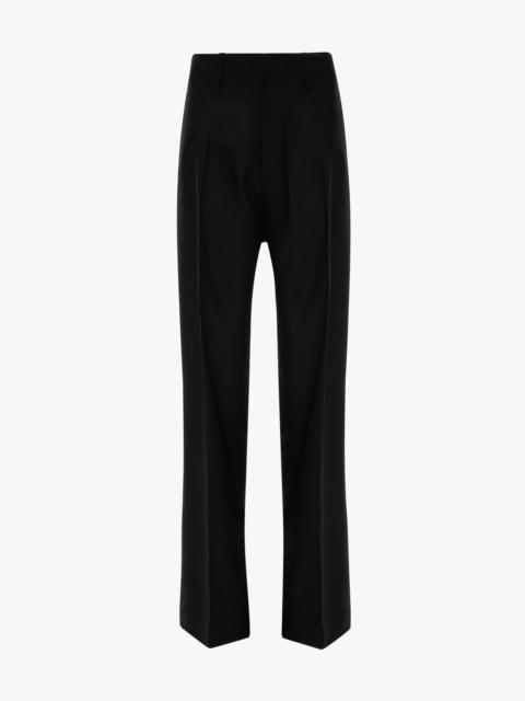 Victoria Beckham Curved Leg Trouser In Black