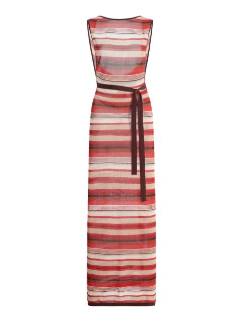 SIR. Exclusive Coastline Tie Maxi Dress red