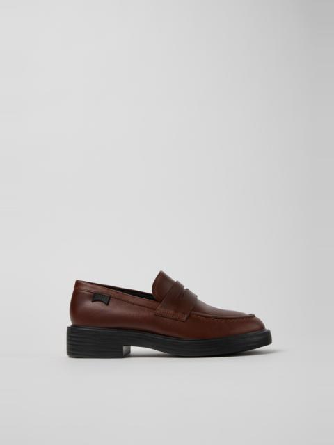 CAMPER Dean Brown Leather Shoes for Women.