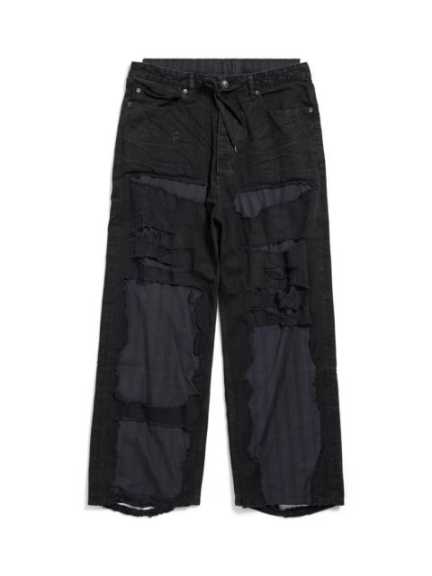 Patchwork Pyjama Pants in Black