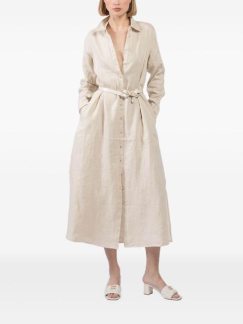 XÍRENA belted shirt midi dress