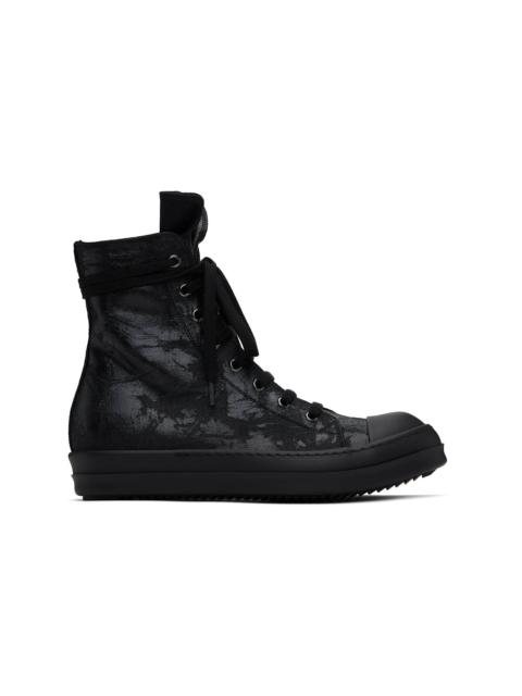 Rick Owens DRKSHDW Black Hollywood Megacrust Denim Sneaks