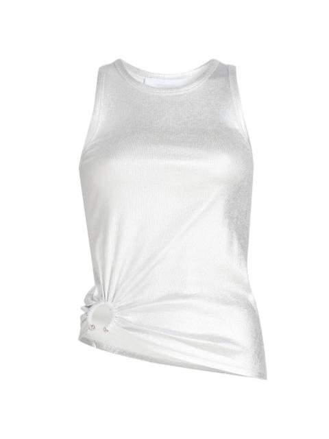 rabanne Women's Ring-Accented Metallic Ribbed Tank Top - Silver