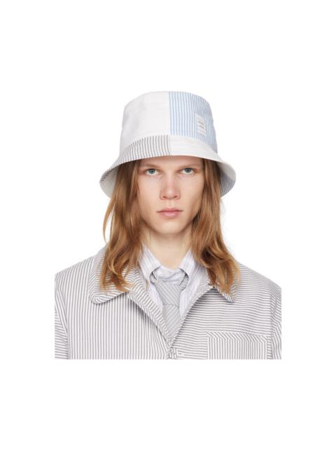 White & Blue Quarter Combo Bucket Hat