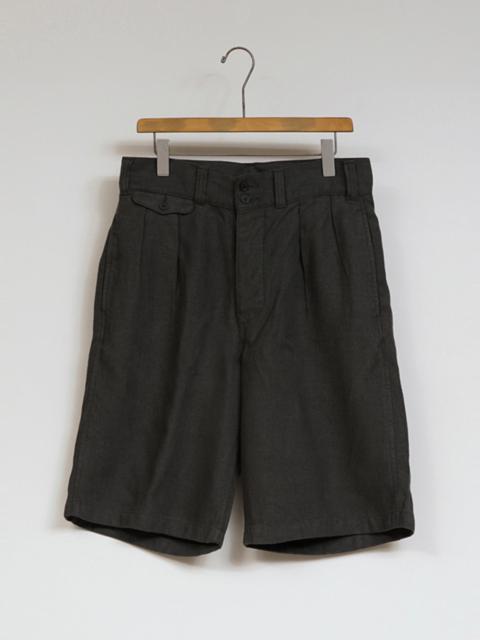 Nigel Cabourn British Army Short Linen Pin Oxford in Charcoal