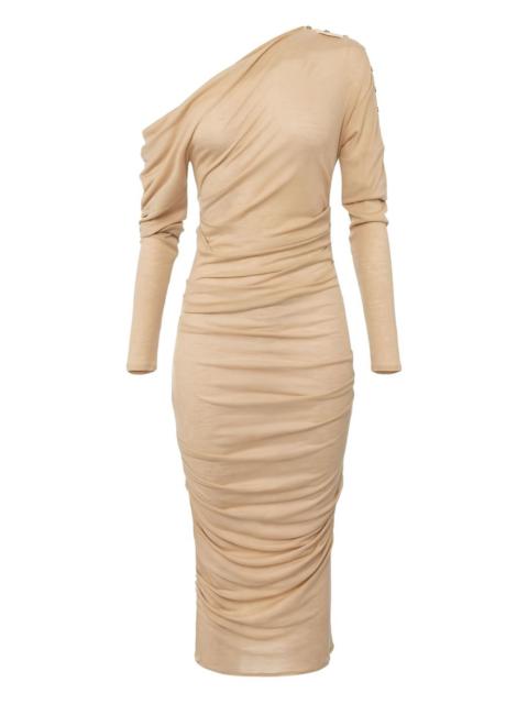 ELISABETTA FRANCHI asymmetric draped midi dress
