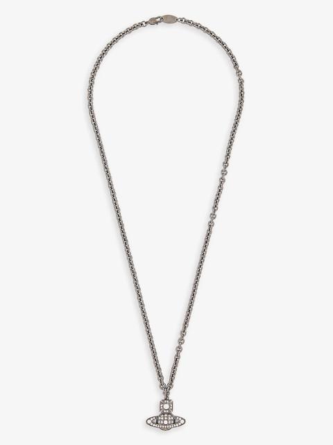 Carmelo brass and cubic zirconia pendant necklace