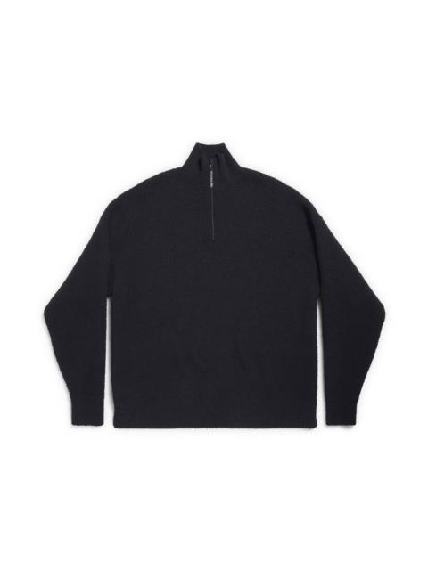 BALENCIAGA Skiwear - Half Zip High Neck Sweater in Black