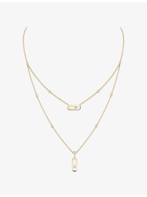 MESSIKA Move Uno 2-Row 18ct Yellow Gold And 0.03ct Diamond Necklace