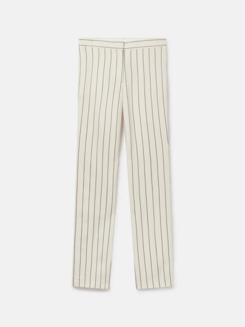 Striped Mid-Rise Straight-Leg Trousers